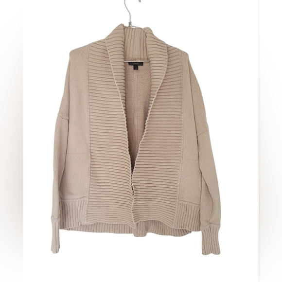 J. Crew Beige Open-Front Cardigan With Chunky Trim Size XS/S - Picture 2 of 4